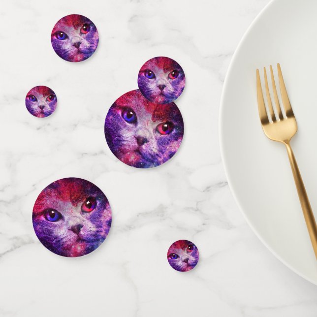 Purple Galaxy Cat  Confetti (Group)