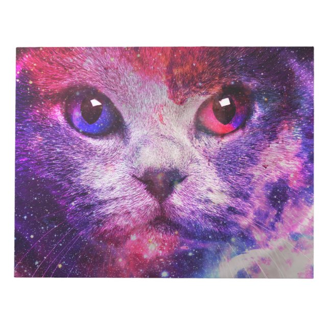 Purple Galaxy Cat  Notepad (Front)