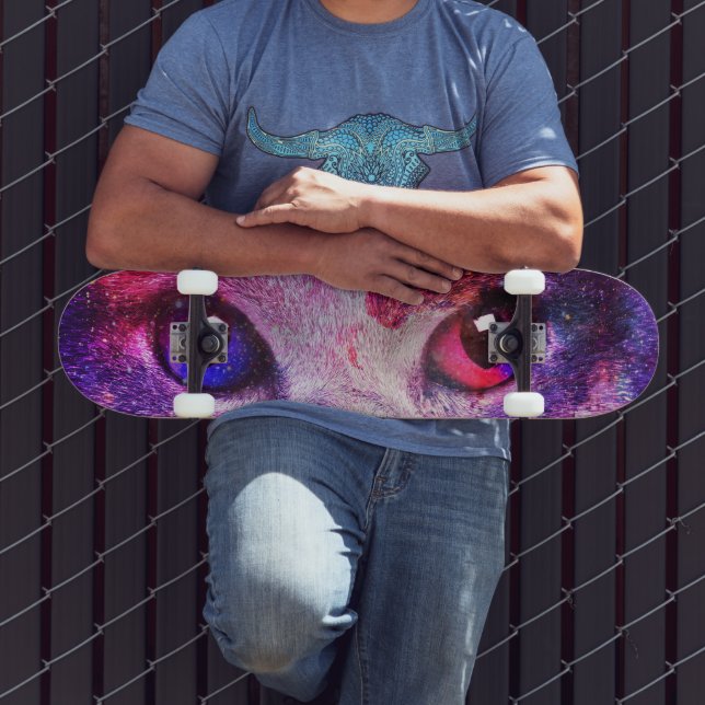 Purple Galaxy Cat  Skateboard (Outdoor 3)