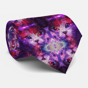 Purple Galaxy Cat Tie