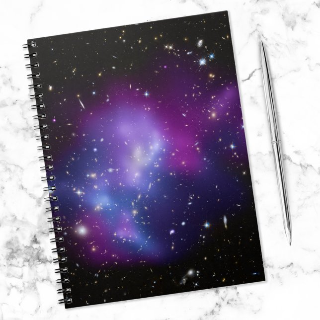 Purple Galaxy Cluster Celestial Space Photo Spiral Notebook (Creator Uploaded)