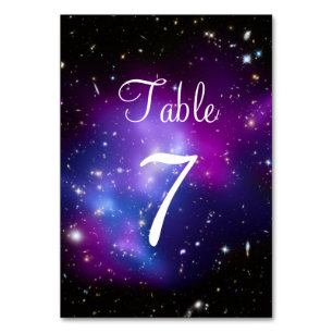 Purple Galaxy Cluster Celestial Space Photo Table Number