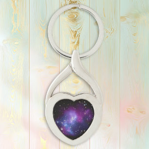 Purple Galaxy Cluster Key Ring