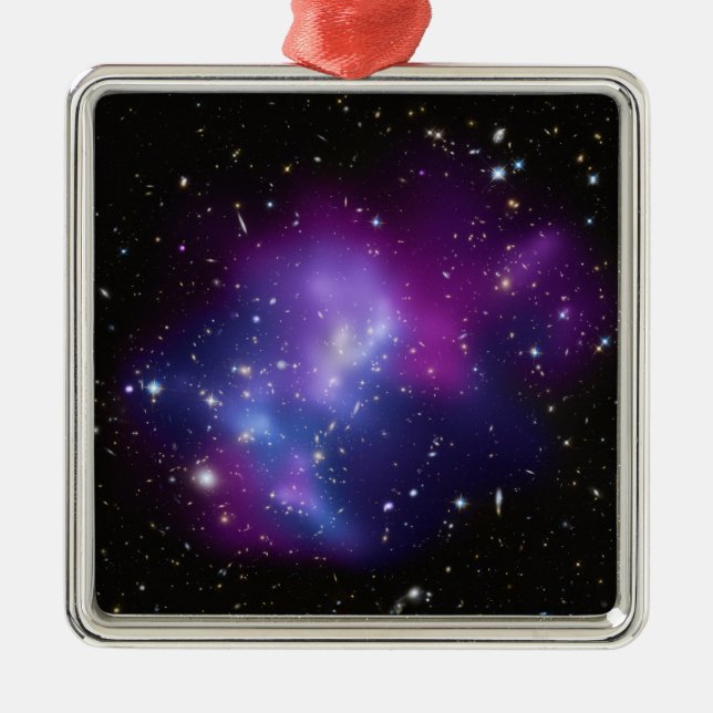 Purple Galaxy Cluster Space Image Metal Tree Decoration (Front)