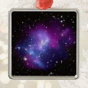 Purple Galaxy Cluster Space Image Metal Tree Decoration