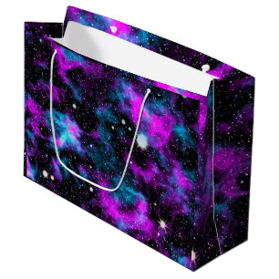 Purple Galaxy Cosmic Space Stars Large Gift Bag