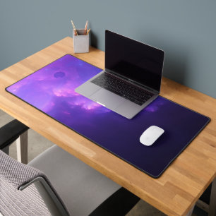 purple galaxy desk mat