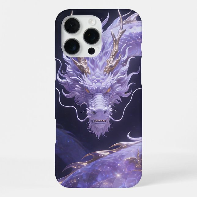 Purple Galaxy Dragon | Mystical Cosmic Dragon Fant iPhone Case (Back)