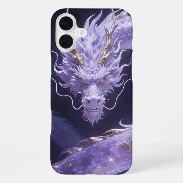 Purple Galaxy Dragon | Mystical Cosmic Dragon Fant iPhone Case (Back)