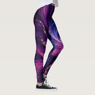 Purple Galaxy Leggings Cosmic Nebula Activewear