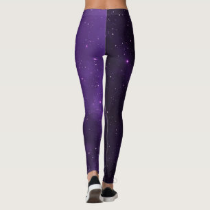 Purple Galaxy Nebula Night Sky Stars Leggings