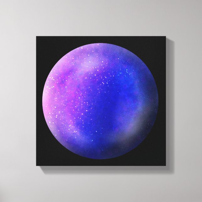 Purple Galaxy Orb – Vibrant Purple Canvas Print (Front)
