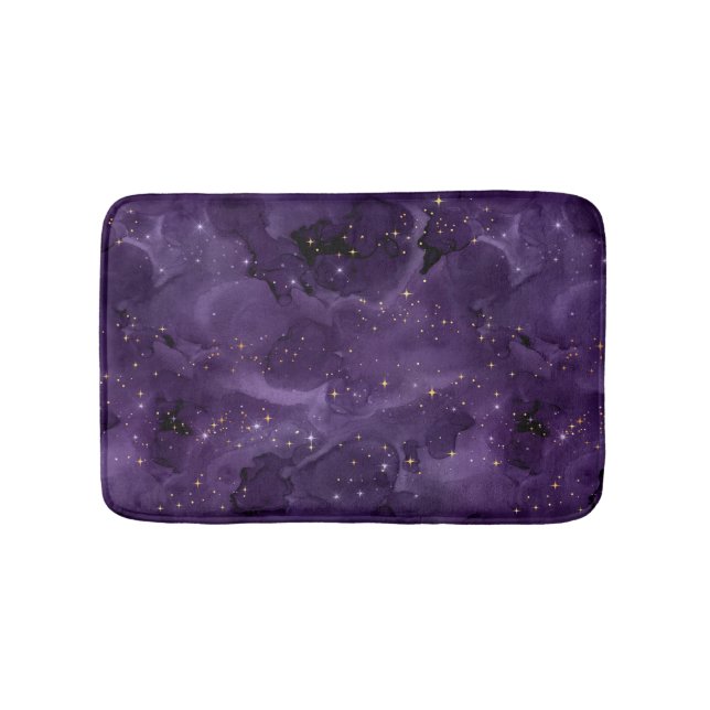 Purple Galaxy Series Design 8 Bath Mat (Front)