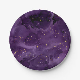 Purple Galaxy Series Design 8 Paper Plate