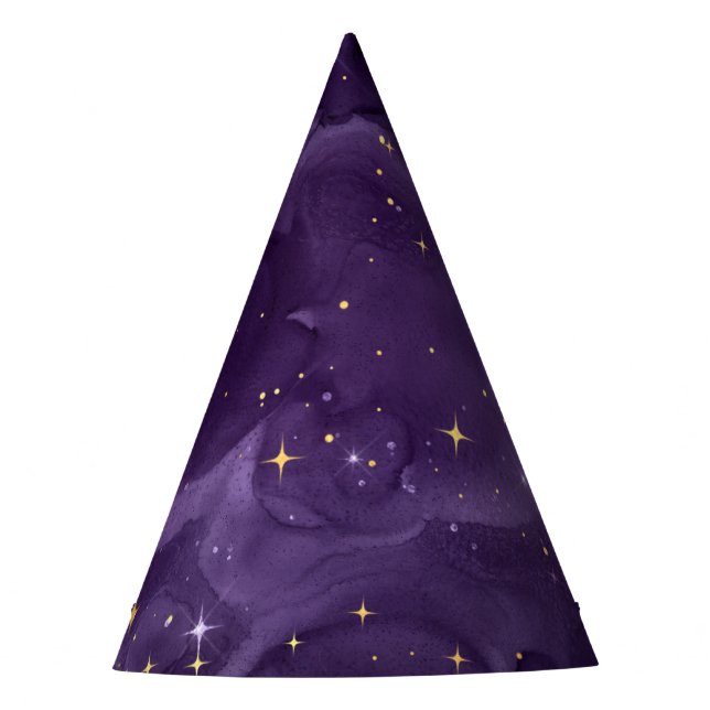 Purple Galaxy Series Design 8  Party Hat (Front)