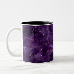 Purple Galaxy Series Design 8  Two-Tone Coffee Mug