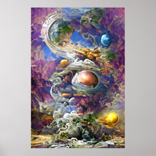 Purple Galaxy Solar System Poster