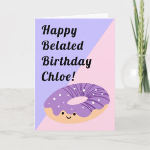 Purple Galaxy Sprinkles Doughnut   Birthday Card