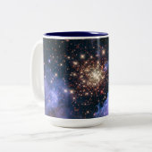 Purple Galaxy Starry Sky Supernova Astronomy Space Two-Tone Coffee Mug (Front Left)