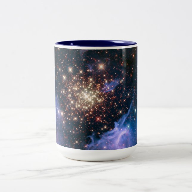 Purple Galaxy Starry Sky Supernova Astronomy Space Two-Tone Coffee Mug (Center)