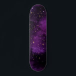 Purple Galaxy Universe Gold Stars Sparkles Cosmic  Skateboard<br><div class="desc">This cool skateboard would make a wonderful gift for galaxy lover!</div>