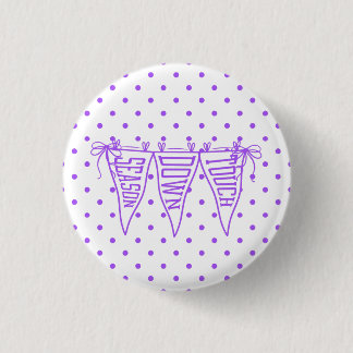 Purple Game Day Football Pennant Bow 3 Cm Round Badge