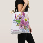 Purple Garden Floral Minimalist Custom Bridal  Tote Bag<br><div class="desc">Purple Garden Floral Minimalist Bridal Shower Custom Bridal Party Gift</div>