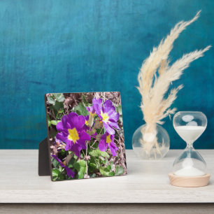 Purple garden flowers plaque
