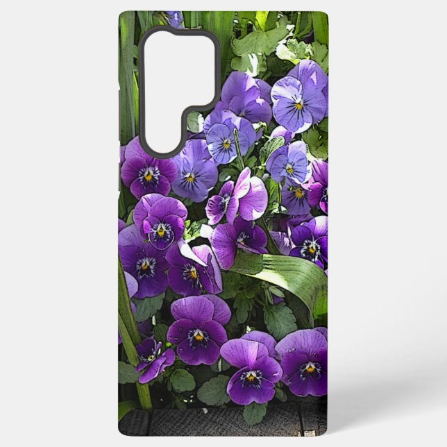 Purple Garden Flowers Samsung Galaxy S22 Ultra Case (Back)