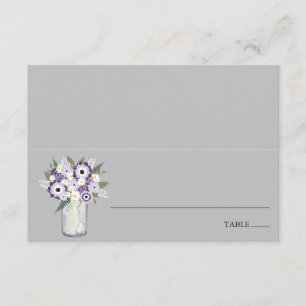 Purple Garden Mason Jar   Escort Place Card