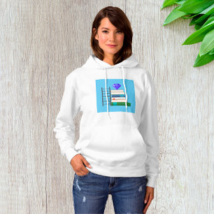 Purple Gem on Stack of Books with Ladder Hoodie