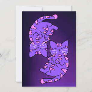 Purple Gemini Kittens Card