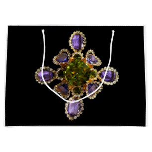 Purple gems amethyst  Diamonds Emeralds jewellery  Large Gift Bag