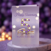 Purple Gemstone and Pearls 5th Wedding Anniversary