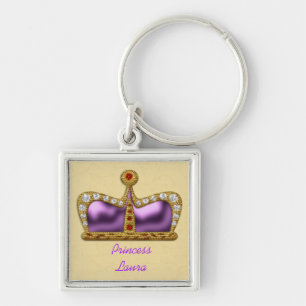 Purple Gemstone Crown Keychain