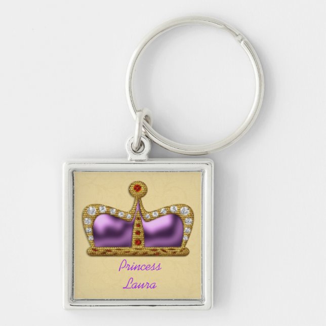 Purple Gemstone Crown Keychain (Front)