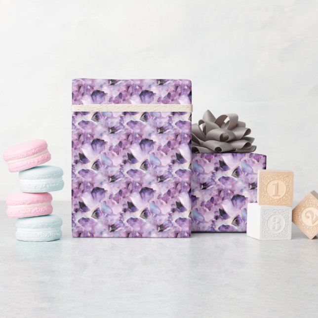 Purple Gemstone Wrapping Paper (Baby Shower)