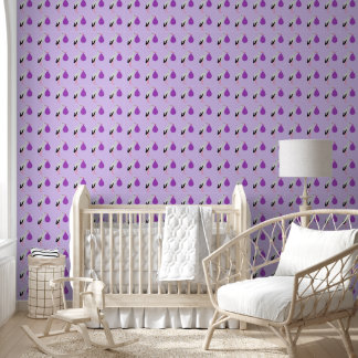 Purple gender neutral Baby Stork Nursery Wallpaper
