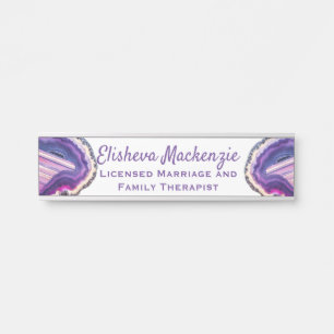 Purple Geode Office Door Sign Name Plate