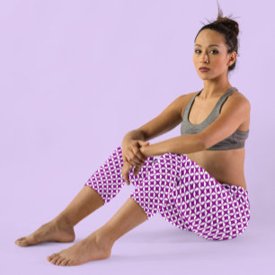 Purple Geometric Capri Leggings