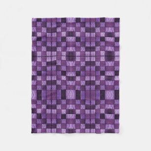 Purple Geometric Check Blanket