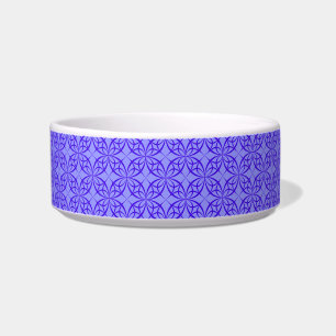 purple geometric circles cat food bowl 