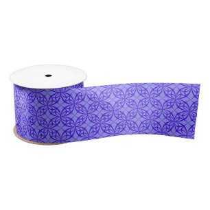 Purple geometric circles ribbon satin ribbon