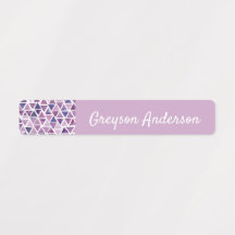 Purple Geometric Confetti Kids Label Skinny