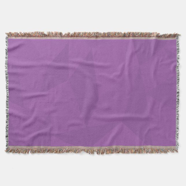 Purple, geometric, cool, trendy, modern simple art throw blanket (Front)