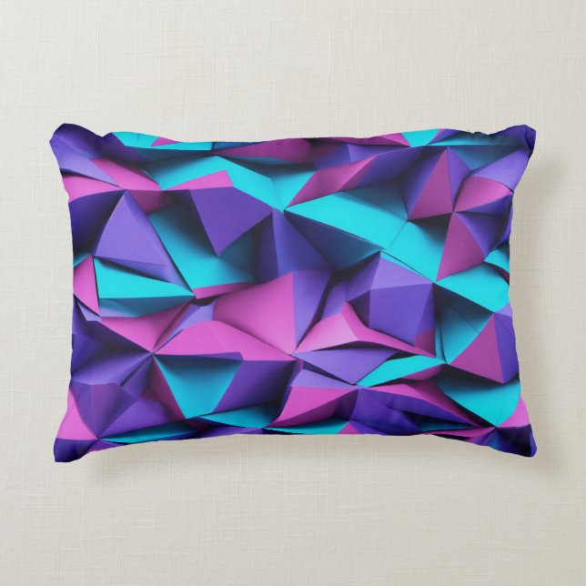 purple geometric design pillow (Front)