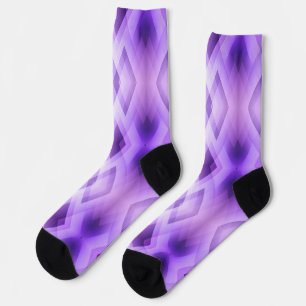 Purple Geometric Diamonds Socks