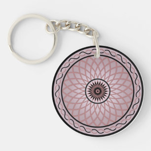 Purple Geometric Flower Key Ring
