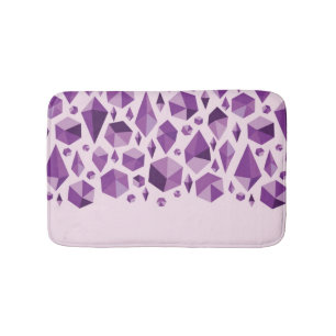 Purple geometric jewel shapes bath mat