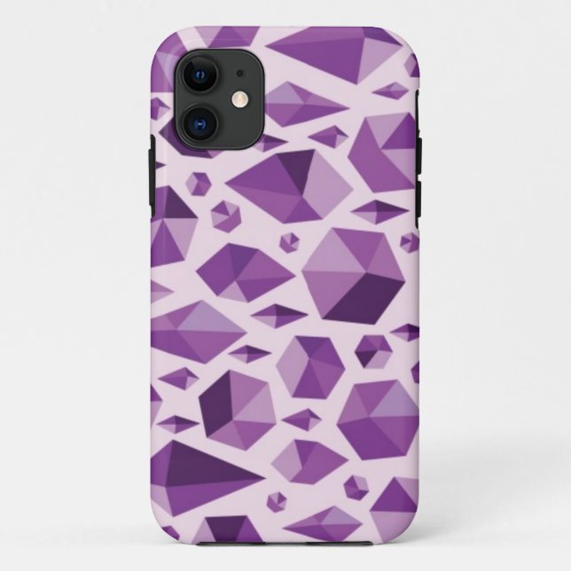 Purple geometric jewel shapes Case-Mate iPhone case (Back)